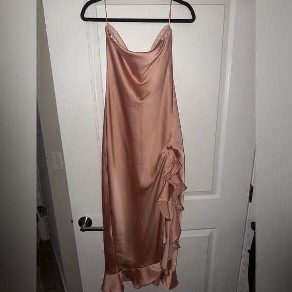 Dress Forum Dresses & Skirts - Dress Forum Strapless Satin Dress in Blush Pink Anthropology / Dress Forum